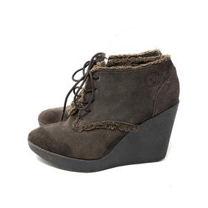 Libby Edelman Wedge Sherpa Booties